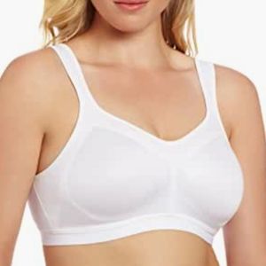 New Playtex 18hr active full coverage  4159 sports bra White 40C Wireless 1012#